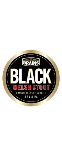 brains black welsh stout logo on plain background