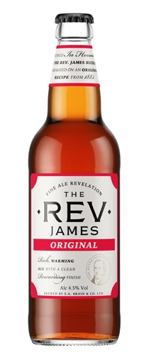 bottle on brains the rev James original on plain background