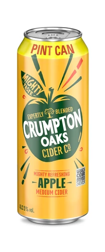 can of crumpton oaks cider on plain background