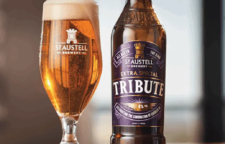 pint and bottle of st Austell tribute