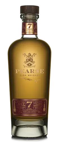 bottle of pearse lyons Irish whisley on plain background