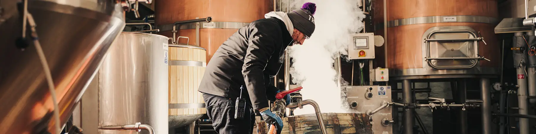 man working in brewery