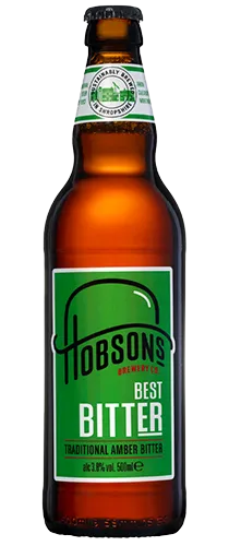 Hobsons Best Bitter bottle on clear background