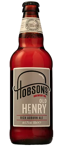 Hobsons Old Henry bottle on clear background