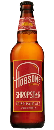 Hobsons Shropstar bottle on clear background