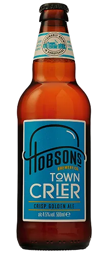 Hobsons Town Crier bottle on clear background