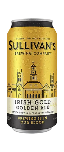 Can of Sullivans Irish Gold Ale on clear background