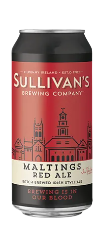 Can of Sullivans Maltings Irish Ale on clear background