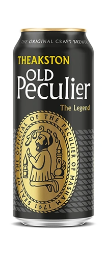 Theakstons Old Peculiar 440ml can on clear background